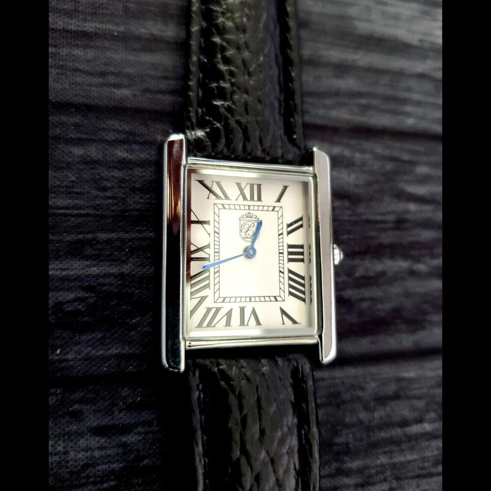 Iconic Pierre Lucerne 1888 Men Classic Tank Watch Black Band - Picture 3 of 16